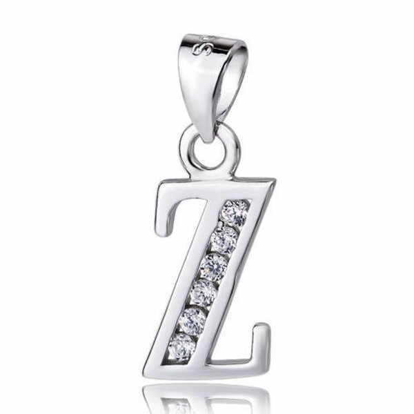 Buchstaben Anhnger Buchstabe Z Namenskette aus 925  Silber mit Zirkonias im Etui Z