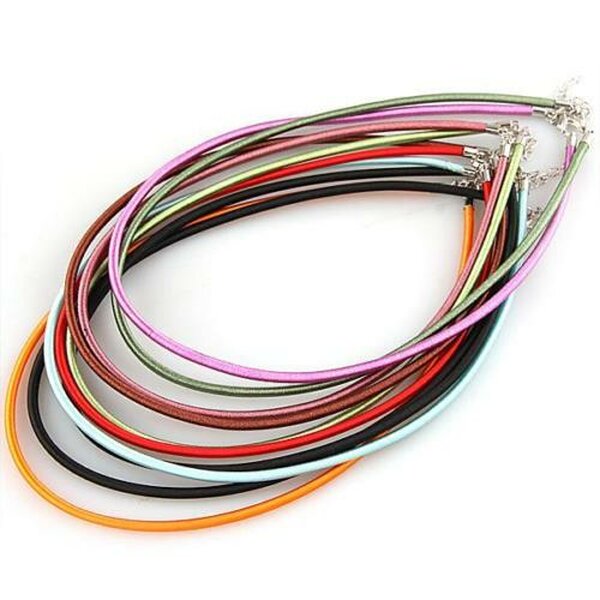Kunststoff Collier mit farbigen Satin - Farbauswahl -
