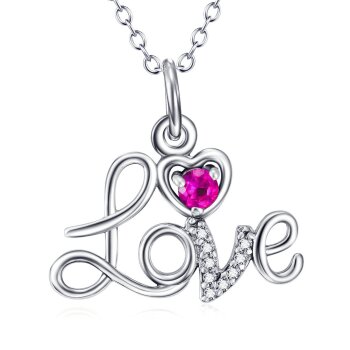Anhänger LOVE mit Herzchen & Zirkonias aus 925 Silber im...