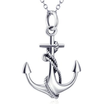 Anhänger Anker AHOI vintage aus 925 Silber inkl. Kette im...