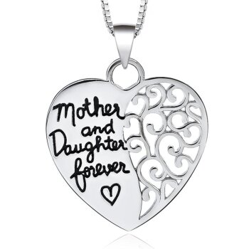 Anhänger Herz Amulett Mother and Daughter forever aus...