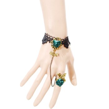 Schmuck Set Barock Armband GREEN ROSE Butterfly aus...