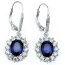 1 Paar Ohrhänger Saphir Blue pave 925 Silber