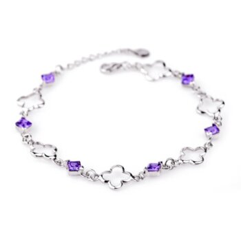 Armband Flower mit Amethysten lila aus 925 Silber...