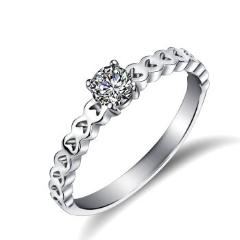 Silberring Solitaire Zirkonia mit Herzen aus 925 Silber...