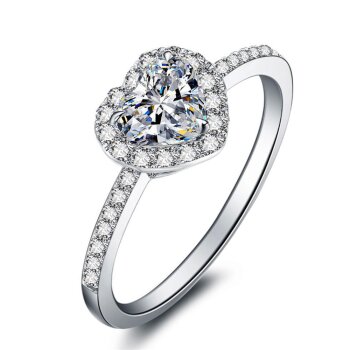 Silberring Solitaire Herz Glam Zirkonia aus 925 Silber im...