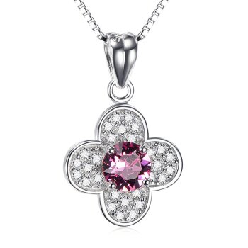 Anhänger Flower Zirkonien pink & klar aus 925 Silber...