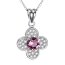 Anhänger Flower Zirkonien  pink & klar aus 925 Silber inkl.Kette im Etui