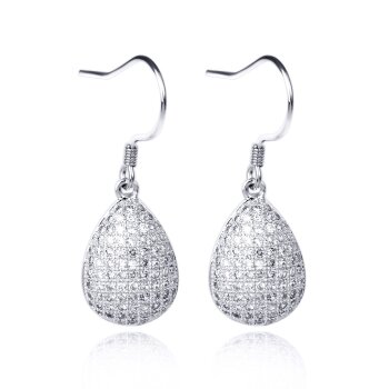 1 Paar Ohrhänger Tropfen mit Zirkonien pave aus 925...