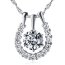 3 tlg. Set Anhänger Hufeisen Solitaire mit Zirkonien aus 925 Silber rhodiniert inkl. Kette im Etui