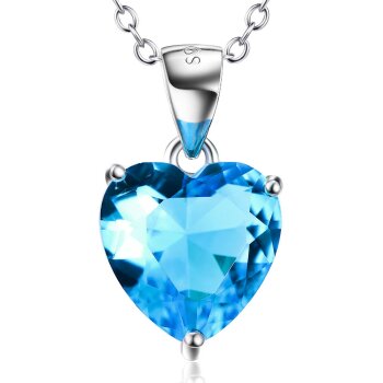 Anhänger Herz Zirkonia türkis blau aus 925 Silber...