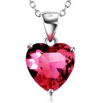 Anhänger Herz Zirkonia fuchsia rot aus 925 Silber...