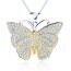 Anhänger Schmetterling Butterfly aus 925 Silber Zirkonien pave mit Gelbgold Teil vergoldet inkl. Kette im Etui