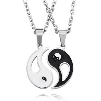 Partnerketten YING YANG aus 316 L Edelstahl inkl. Ketten...