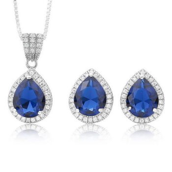 Anhänger Herz I LOVE YOU FOREVER Zirkonia Royal blau aus 925 Silber r,  149,99 €