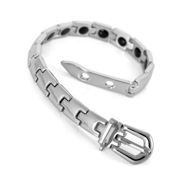 Armband Gürtel mit Schnalle 0,8 cm breit aus 316 L Edelstahl im Schmuck Etui
