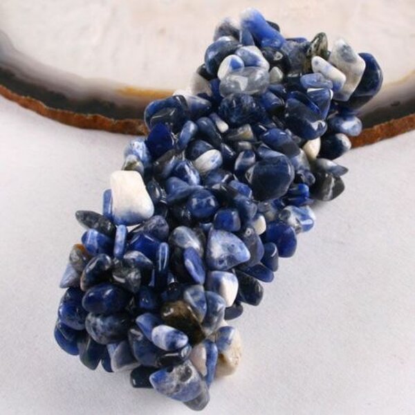 elastisches Armband Heilstein mit Lapis Lazuli blau