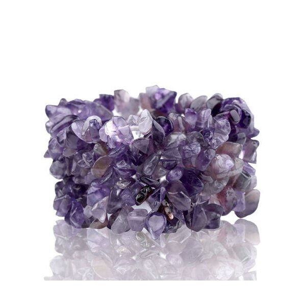 elastisches Armband Heilstein mit Amethyst lila