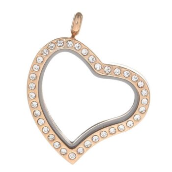 Herz Anhnger Floating Charm mit Zirkonien inkl. 6  frei...