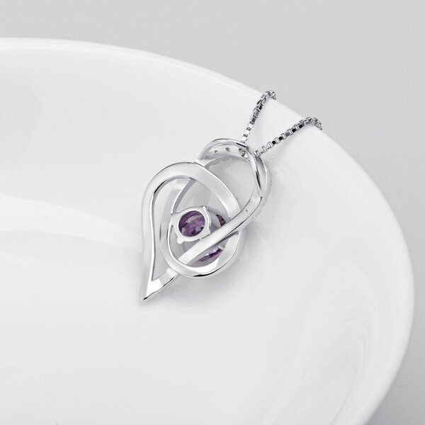 Anhänger Galaxie  i love you to the moon and back  mit Amethyst aus 925 Silber inkl.Kette im Etui