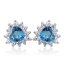 1 Paar Ohr Stecker Ocean Heart Aquamarin 925 Silber
