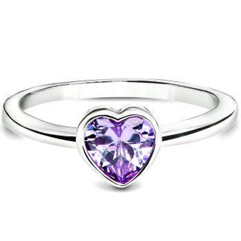 Silberring Solitaire mit Amethyst aus 925 Silber...