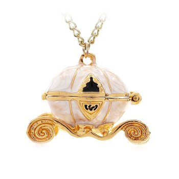 Anhänger / Medaillon Kutsche gelbgold peach perlmutt...