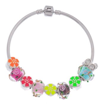 Armreif Charms & Beads Flower Power mit Blüten...
