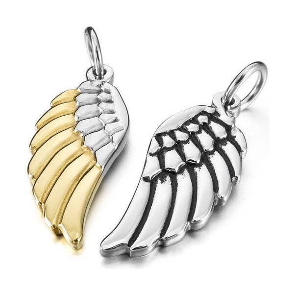 Partnerketten Engelsflügel Angelwings gold /silber aus 316 L Edelstahl inkl. Ketten im Schmuck Etui