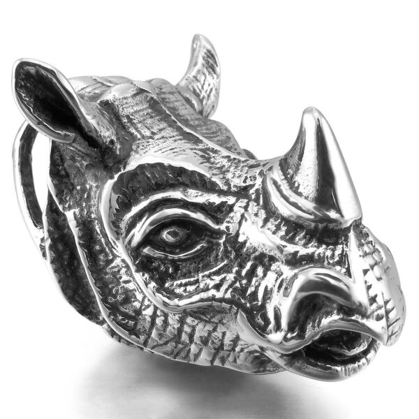 Anhnger Nashorn Rhinozeros aus 316 L Edelstahl inkl.Kette im Etui