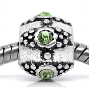 Bead Perle Barock Zirkonia grün Tibet Silber