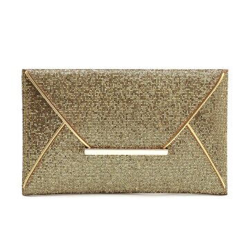 Clutch/ Abend Tasche / Party Tasche Glitter gold