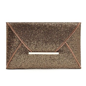 Clutch/ Abend Tasche / Party Tasche Glitter bronze