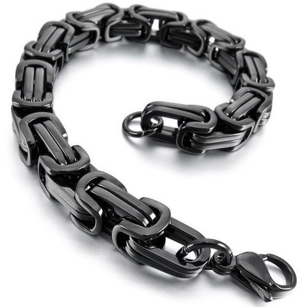 SET Königskette & Armband schwarz aus 316 L Edelstahl UNISEX  im Etui