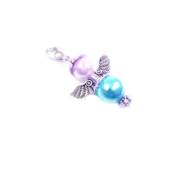 Charm Schutzengel Perle himmelblau