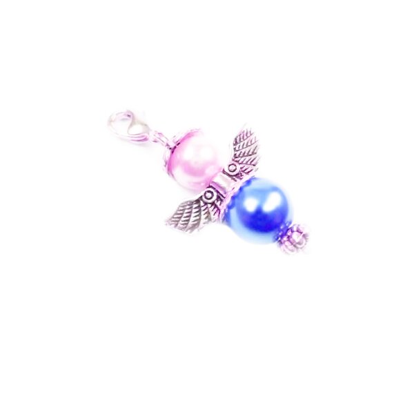 Charm Schutzengel Perle royal blau