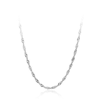 Figaro Kette diamantiert aus 925 Silber rhodiniert Größen...
