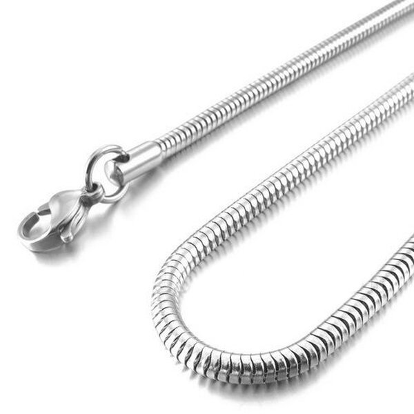 Halskette Edelstahl Stainless Steel in silber mit Solitär Zirkonia klar-weiß 