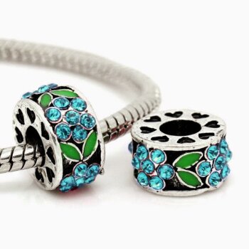 Bead Perle Zirkonia Blüten türkis Tibet Silber