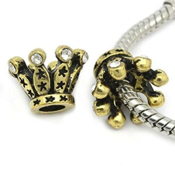 Bead Perle Krone / Krönchen mit Zirkonien gold aus Tibet...