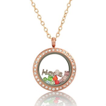 Anhänger Medaillon Zirkonia Floating Charm rosegold inkl....
