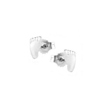 1 Paar Ohrstecker Füße aus Edelstahl silber