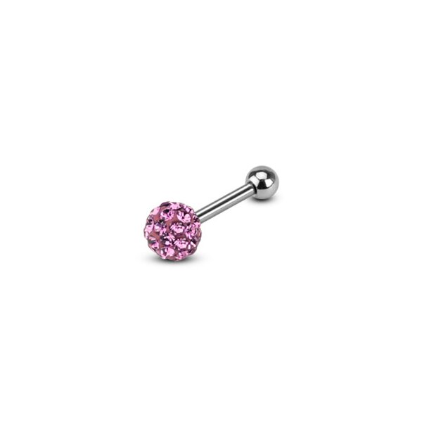 1 Stück Tragus Helix Ohrstecker Piercing Kristall Kugel fuchsia