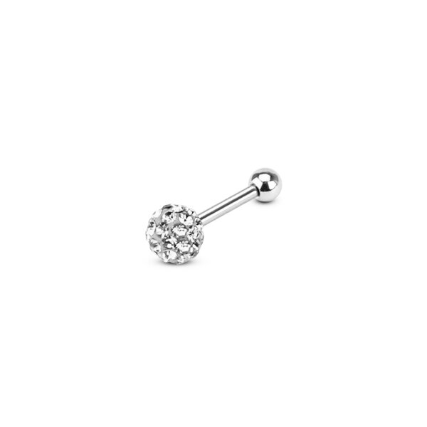 1 Stück Tragus Helix Ohrstecker Piercing Kristall Kugel klar