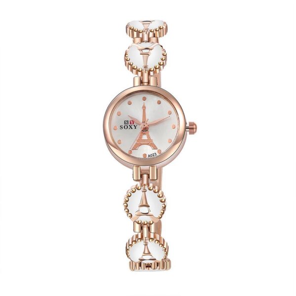 Damen Edelstahl Armbanduhr Rosegold Paris