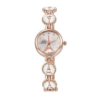 Damen Edelstahl Armbanduhr Rosegold Paris