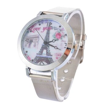 Damen Armbanduhr Paris aus Edelstahl silber