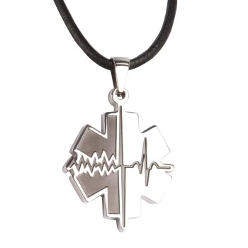 Anhänger Edelstahl Basic Rescue Retter Schwarz mit...