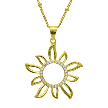 Kette mit Anhänger Sol Sunshine 925 Silber gold