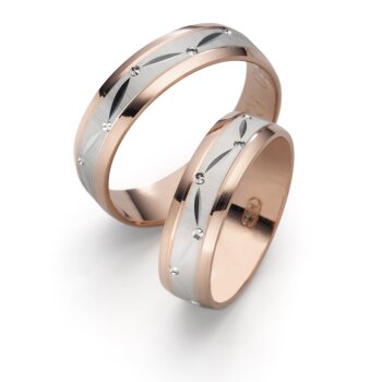 SET Eheringe / Trauringe Sequenz 6 mm 333er Rosegold/...